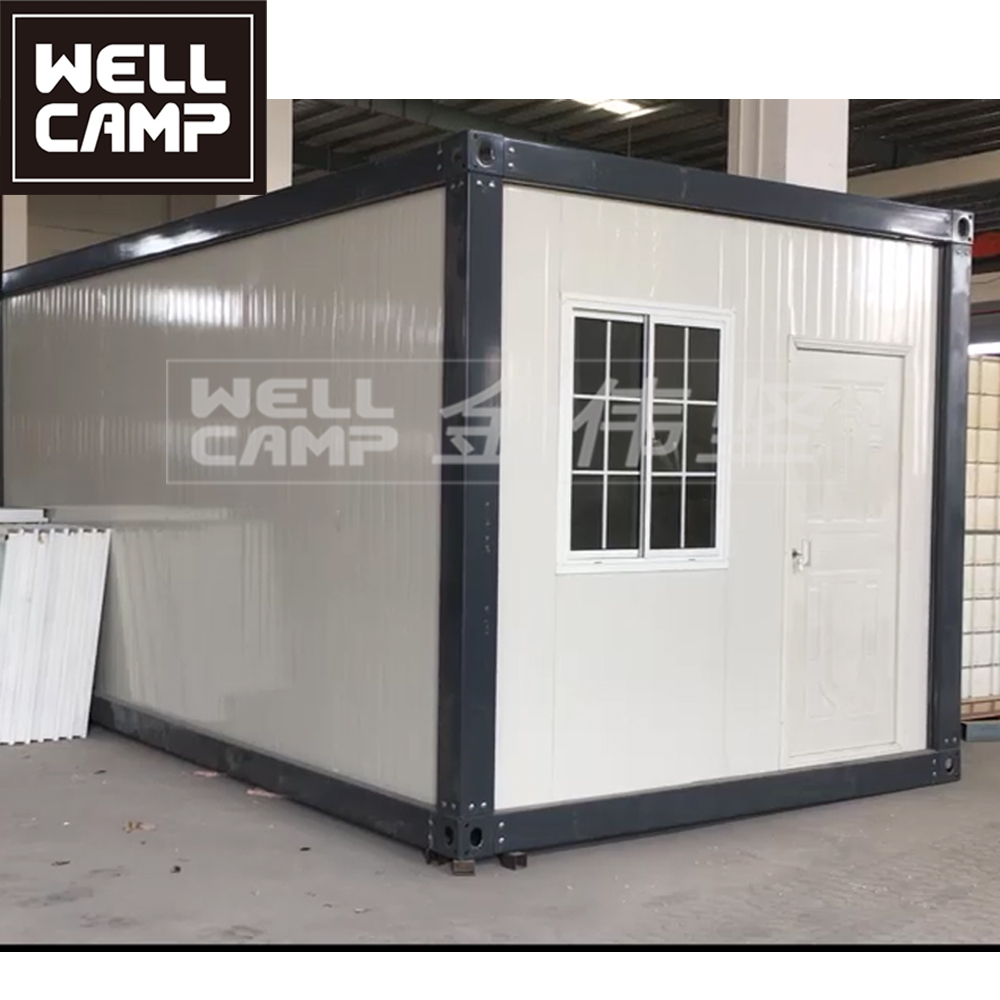 WELLCAMP detachable flat pack container house mobile home prefabricated office hotel dormitory camp living prefab house 20ft container van