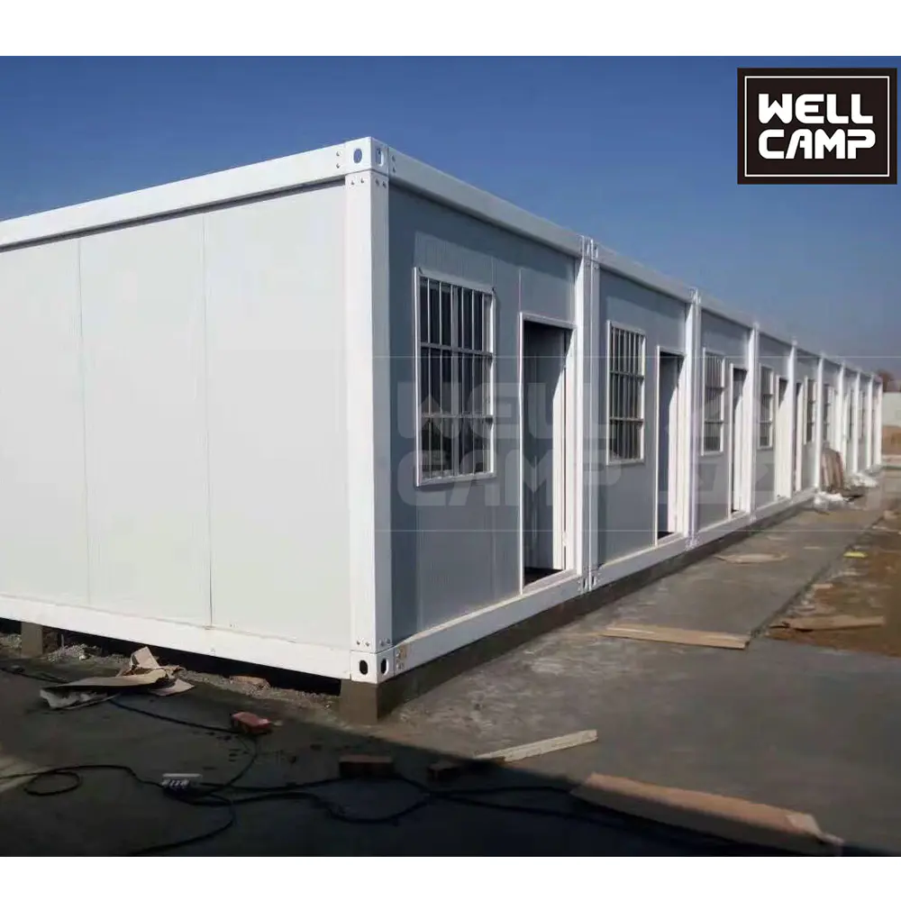WELLCAMP detachable flat pack container house mobile home prefabricated office hotel dormitory camp living prefab house 20ft container van