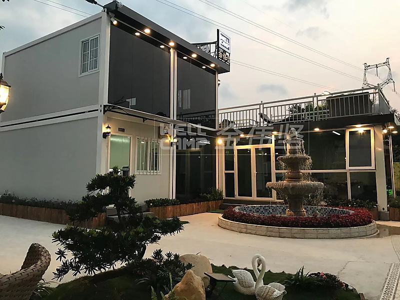 Hot sell New Design Luxury modern 20ft flat pack container house for glass hotel modular home office with customized