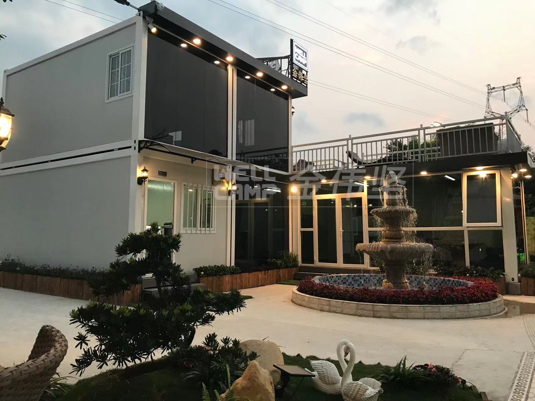 product-Hot sell New Design Luxury modern 20ft flat pack container house for glass hotel modular hom