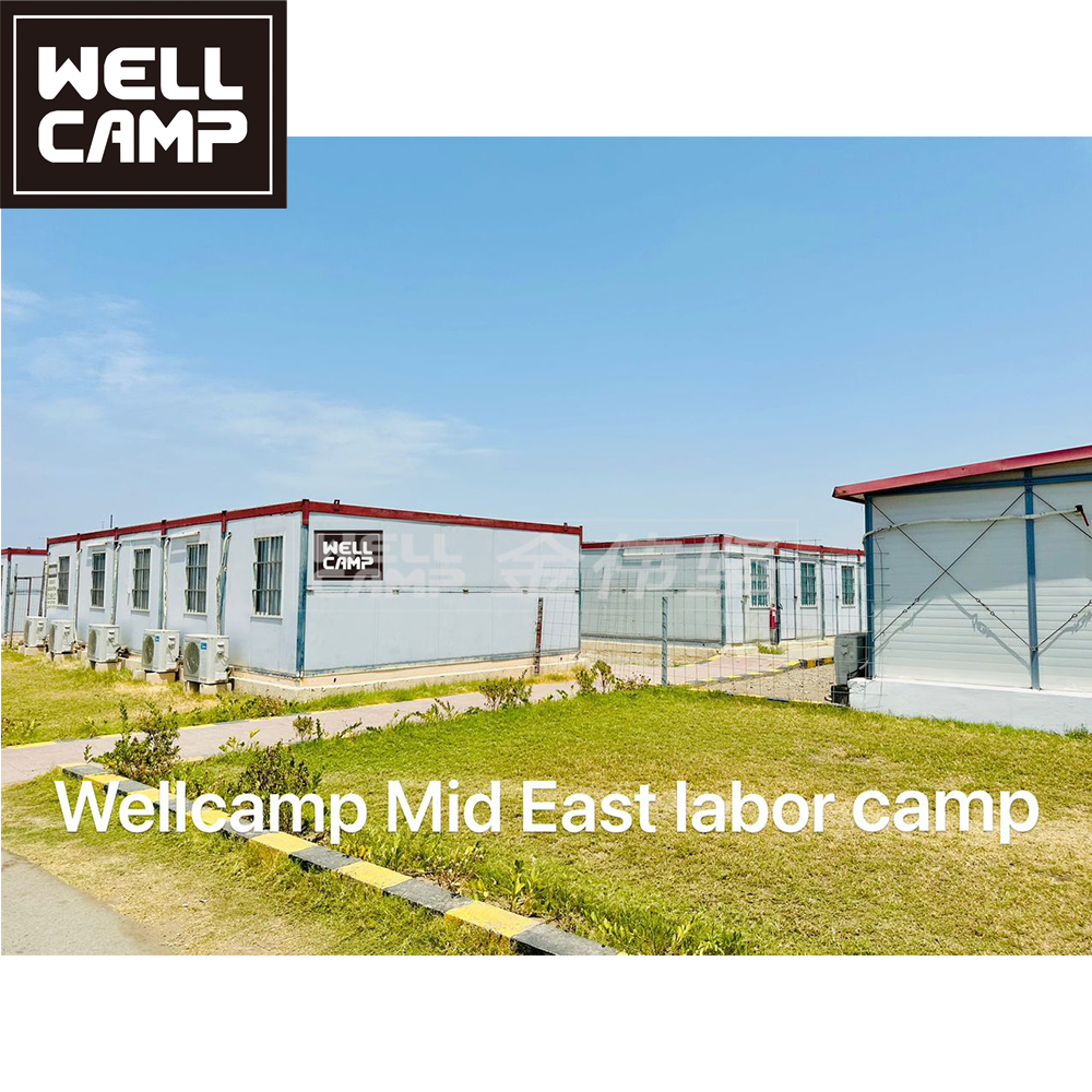 Folding container house Mid-East labor camp movable prefab house workers dormitory 20ft portable camp easy install low cost