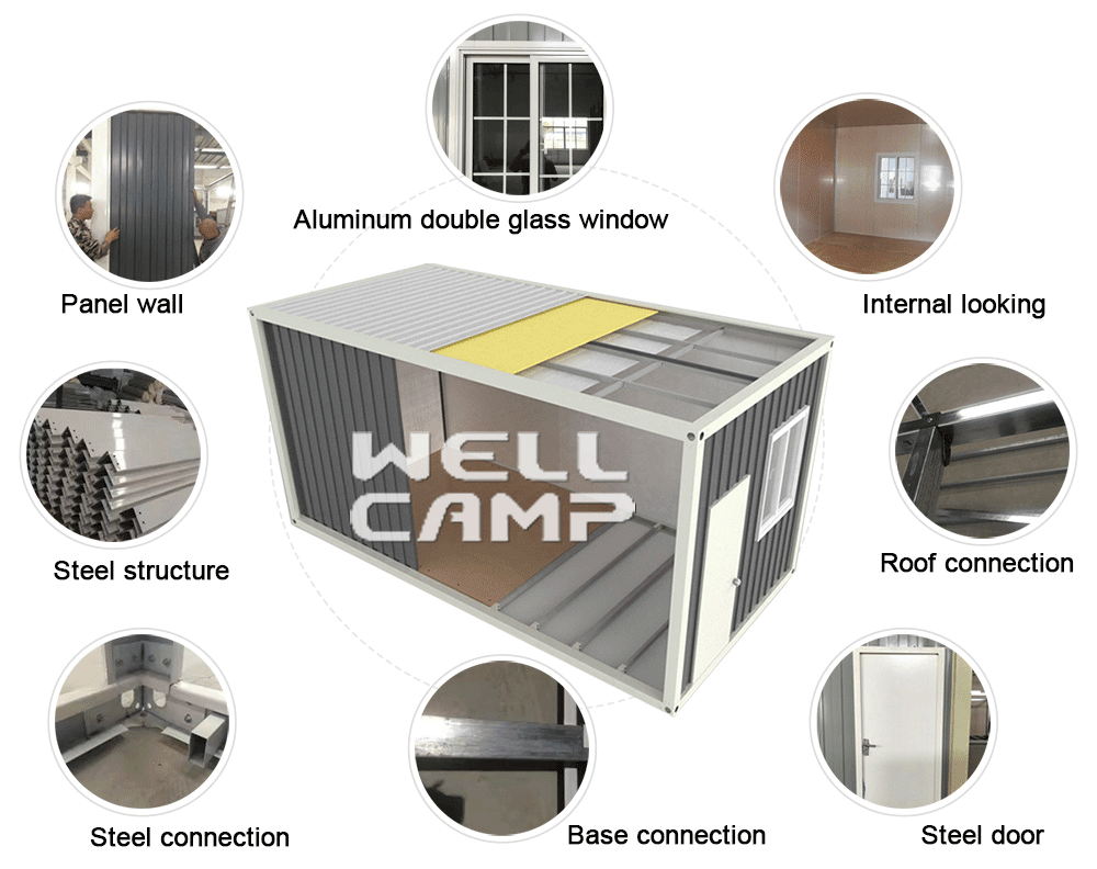 WELLCAMP Brand villa bedrooms custom container homes fixed supplier