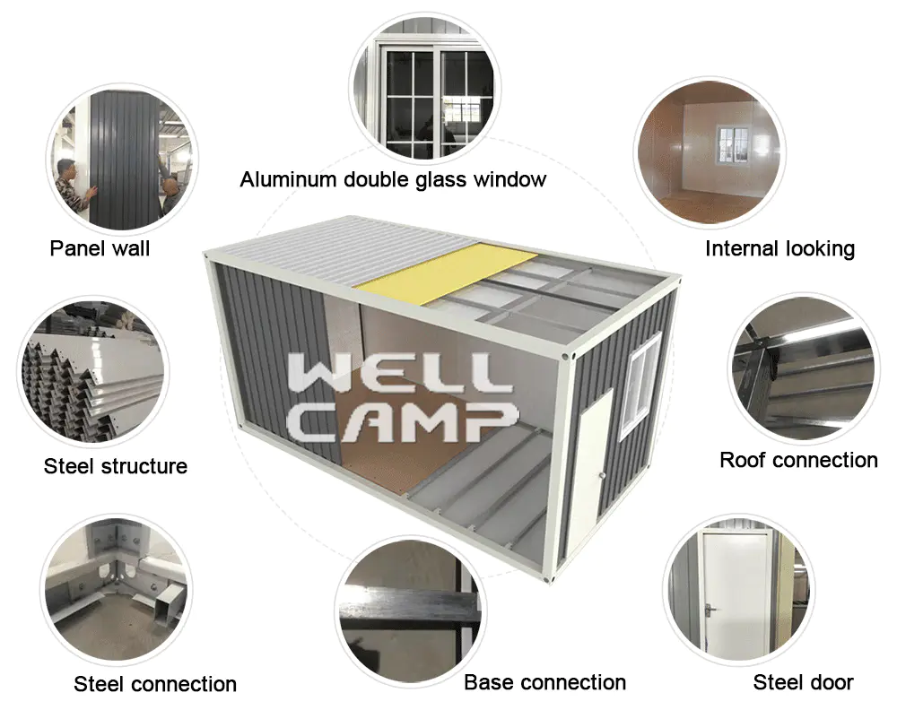 portable detachable levels one WELLCAMP container villa