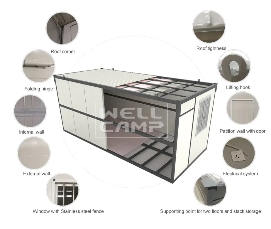samll electrical foldable foldable container house WELLCAMP