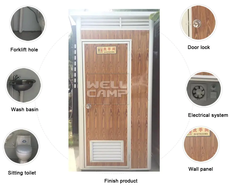cabin mobile color rotomolding WELLCAMP portable chemical toilet