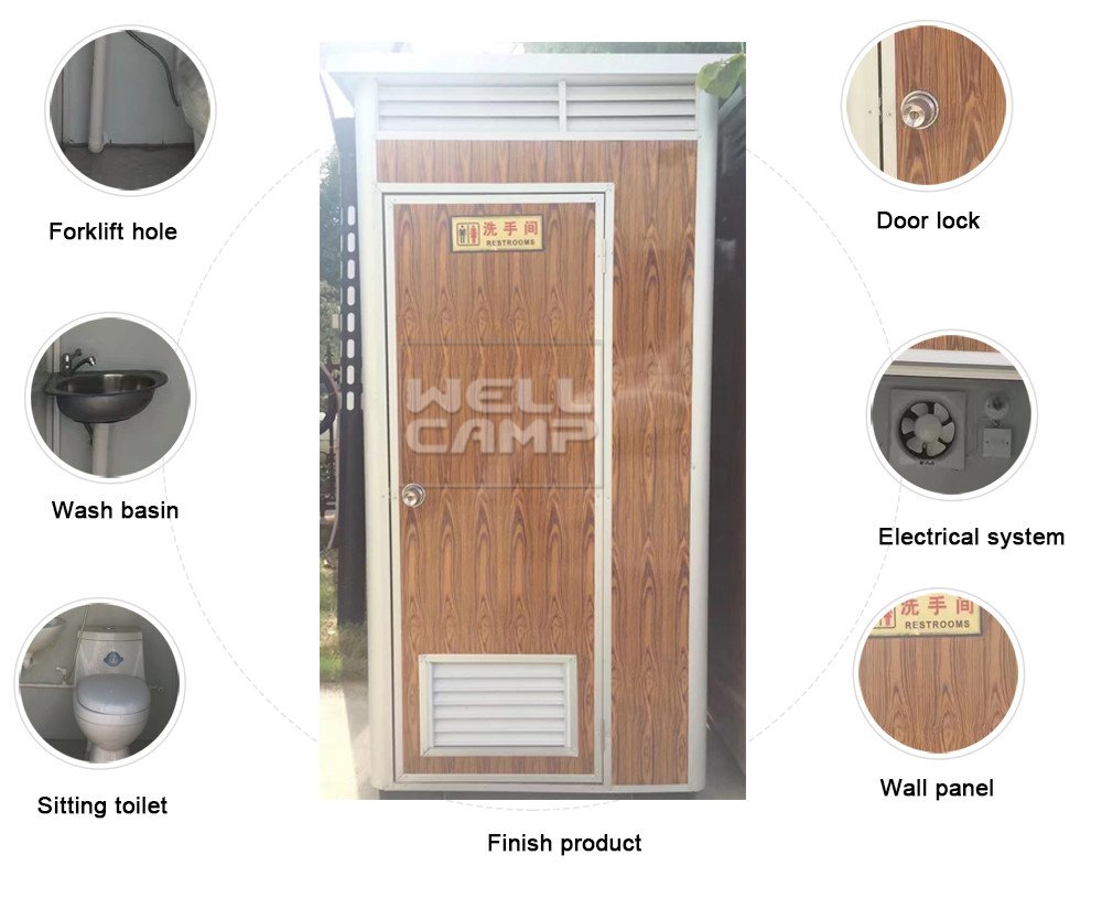 plastic portable chemical toilet protable bathroom WELLCAMP