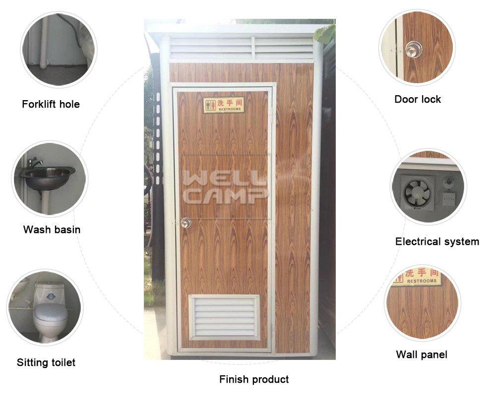 WELLCAMP Brand material chemical panel plastic portable toilet