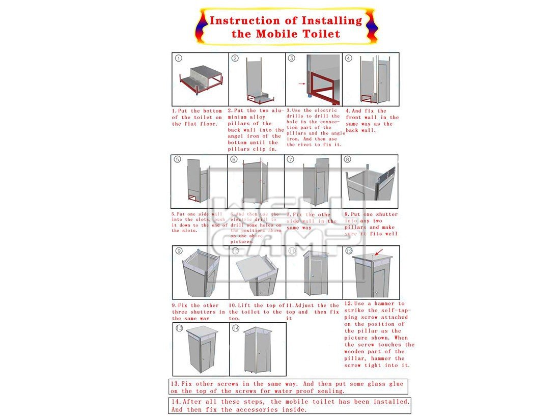 WELLCAMP Brand material chemical panel plastic portable toilet