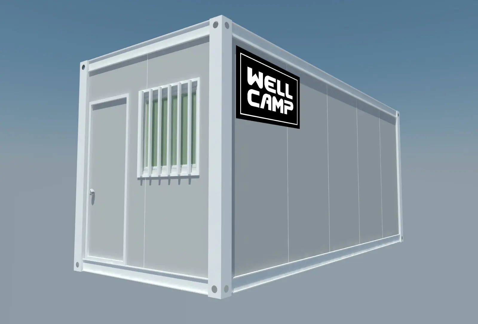 pack fireproof flat pack containers galss house WELLCAMP company