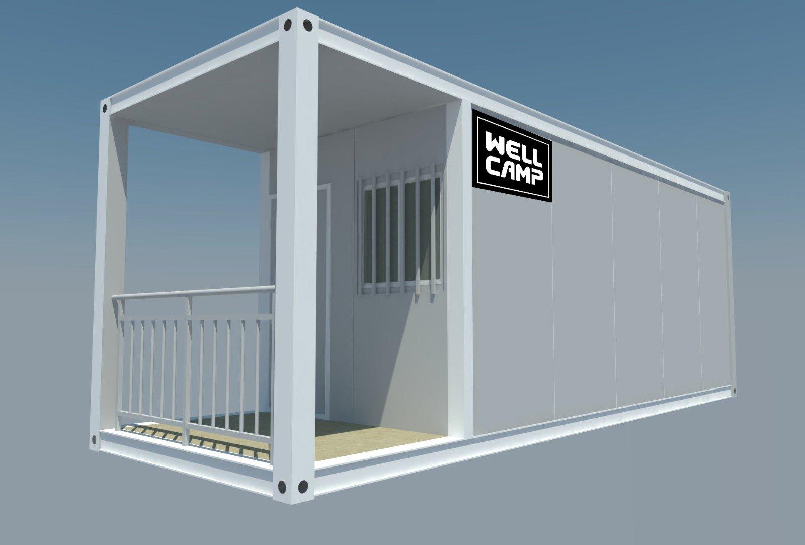 Custom galss fireproof flat pack containers WELLCAMP installation