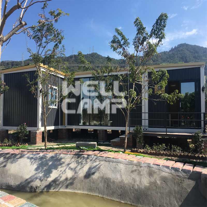 Eco-Friendly Glass Wool Panel Portable Prefab Container Villa Ripple House Prefab Glass House The Best Container Houses V-15