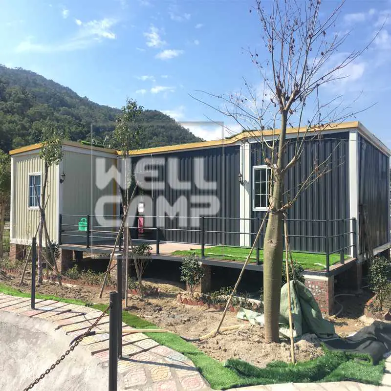 Eco-Friendly Glass Wool Panel Portable Prefab Container Villa Ripple House V-15 info