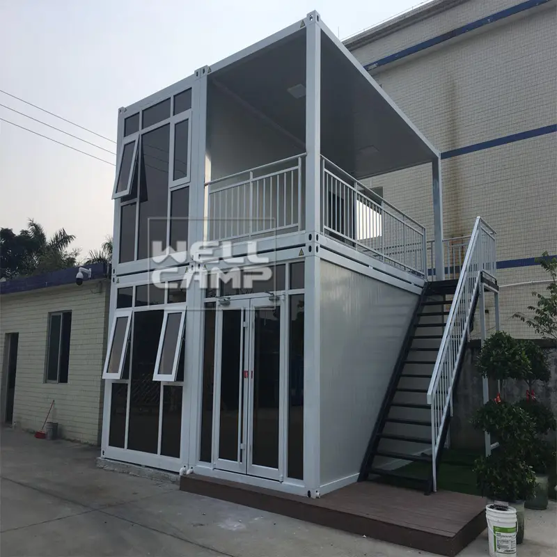 prefabricated office building Wellcamp flat pack container luxury double glasses coffee shop and hotel village information