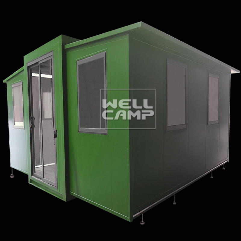 Wellcamp luxury expandable container house with two bedrooms one bathroom for family home mobile home models