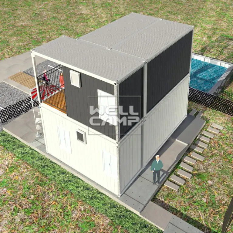China container homes luxury container villa two levels flat pack container hotel mobile homes for sale