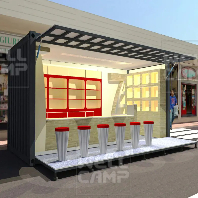 Wellcamp flat pack container shop in Europe using for temporary modular prefab house