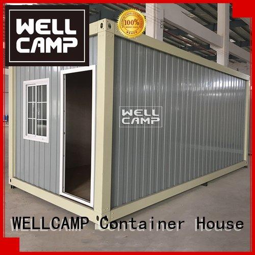 prefabricated container house fireproof sandwich office red WELLCAMP