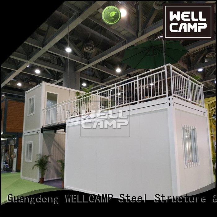WELLCAMP flat tiny prefab flat pack 20 ft container steel