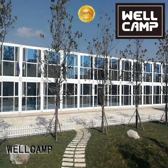 WELLCAMP Brand prefab tiny glass flat pack containers