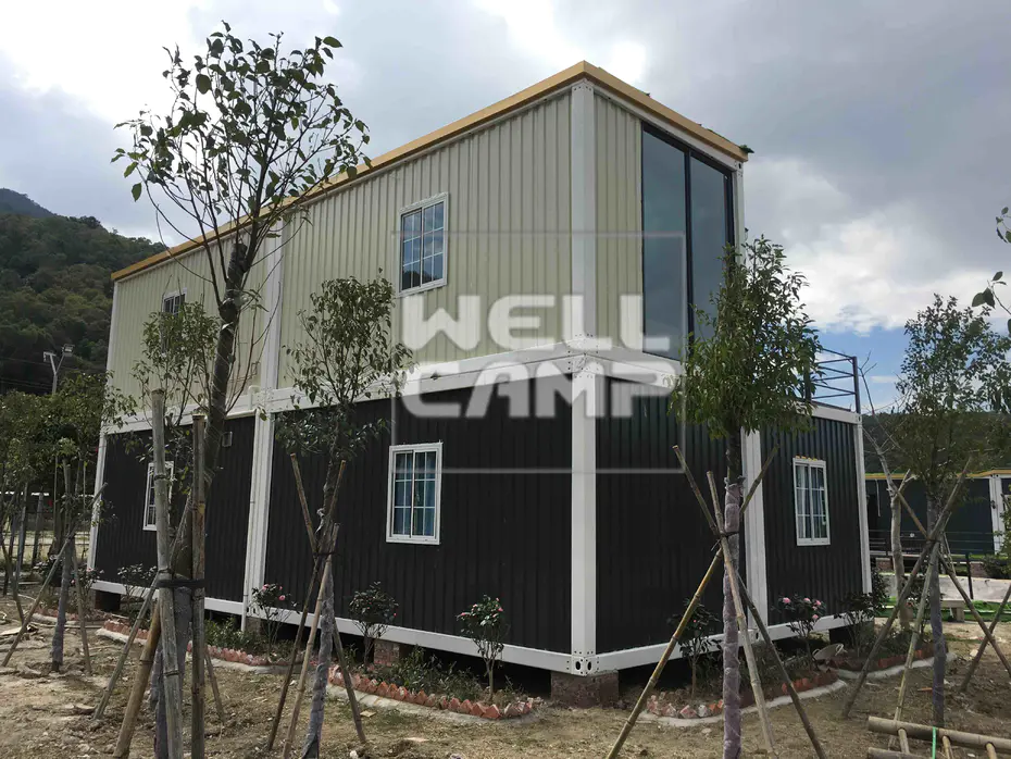 guard huts for sale Easy Installation Two Floors Prefab Container House for Resort Hotel V-13 information