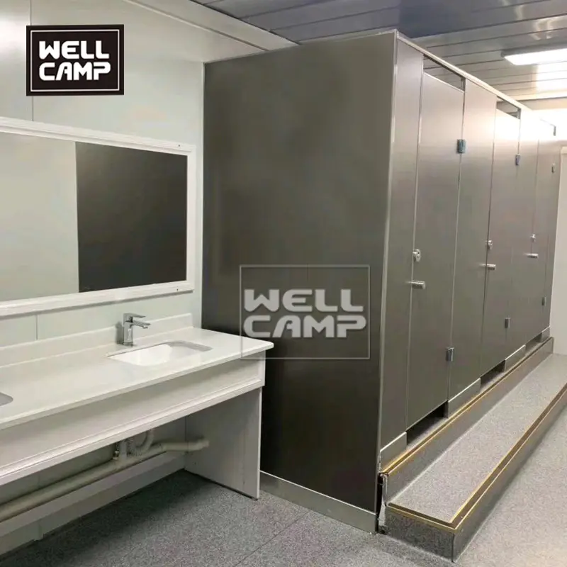 Wellcamp multi function flat pack container house use for office and design the toilet rooms in the building
