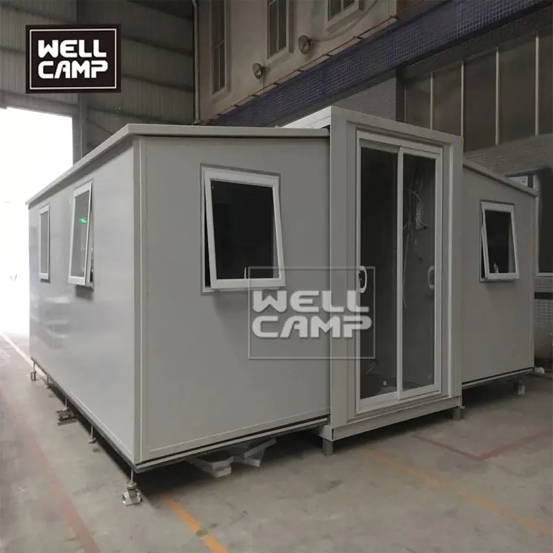 The brand new design for expandable container house,two bedrooms with one bathroom which has done all sanitary , mobile expandable container house is a good choice for you.