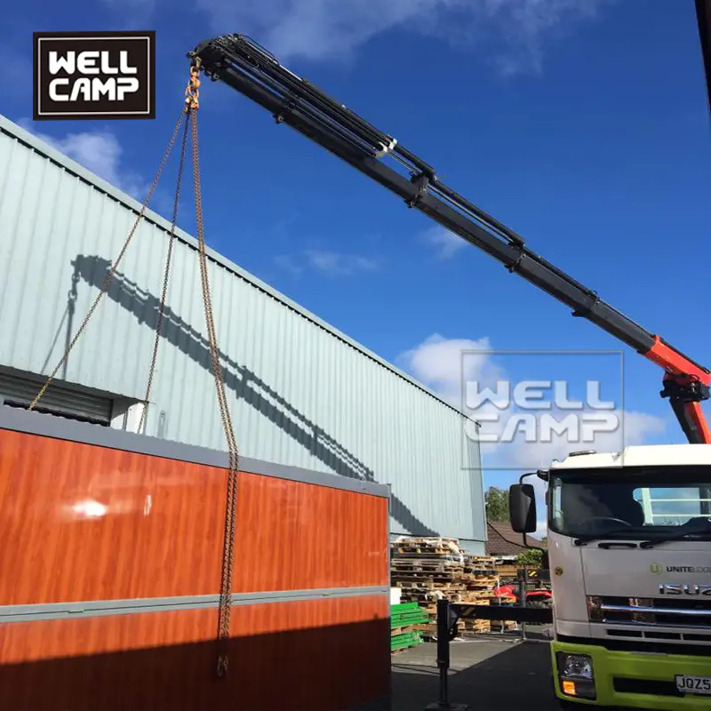 Wellcamp Army Green Folding Container House Shop Project in New Zealand.