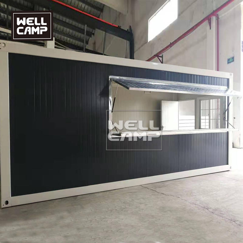 Wellcamp mobile container shop using by flat pack container homes simple sandwich panel prefabricated house