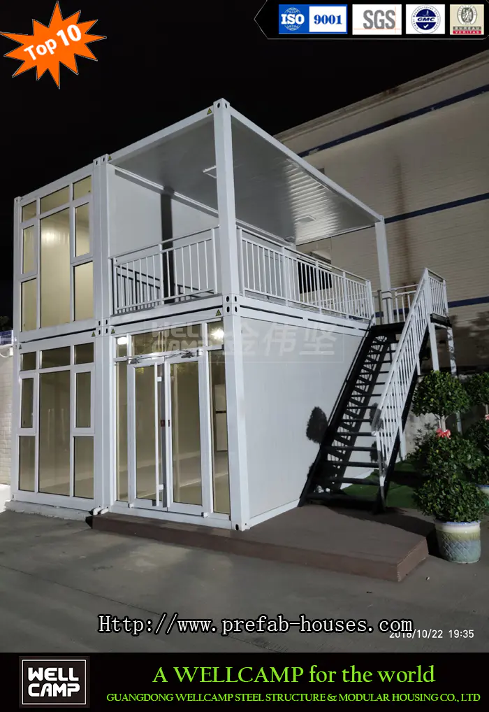 Two Floor Fast Install Duplex Loft Prefabricated Flat Pack Container House for Sale