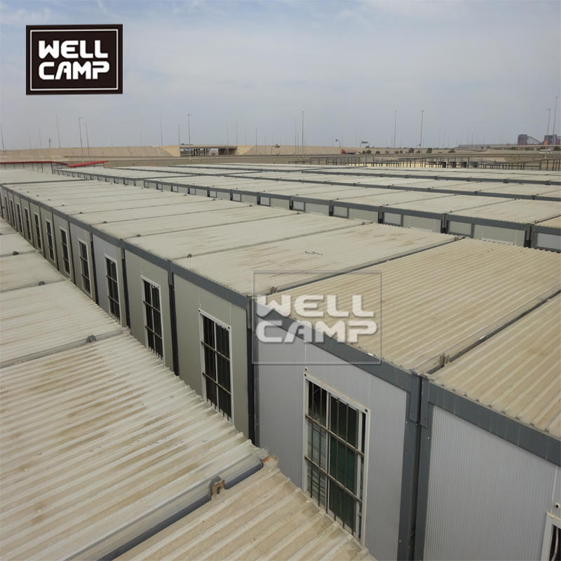 Wellcamp strong prefabricated two floors folding container house customized prefab apartment