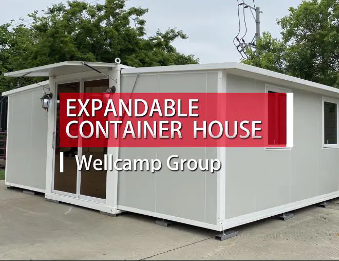 Wellcamp expandable container house Product production loading installation and case dsplay