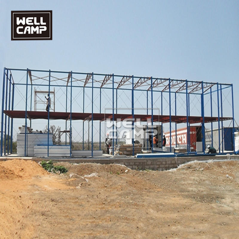 WELLCAMP affordable low cost prefab labor camp steel houses easy to install temporary house durable K house