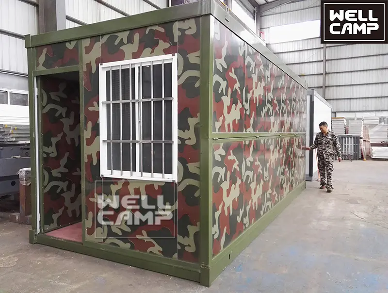 WELLCAMP high quality army folding container houses durable mobile temporary house 20ft affordable prefab homes