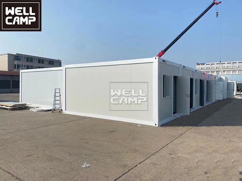 WELLCAMP flat pack container house for dormitory office hotel 20ft 40ft durable steel homes prefab houses