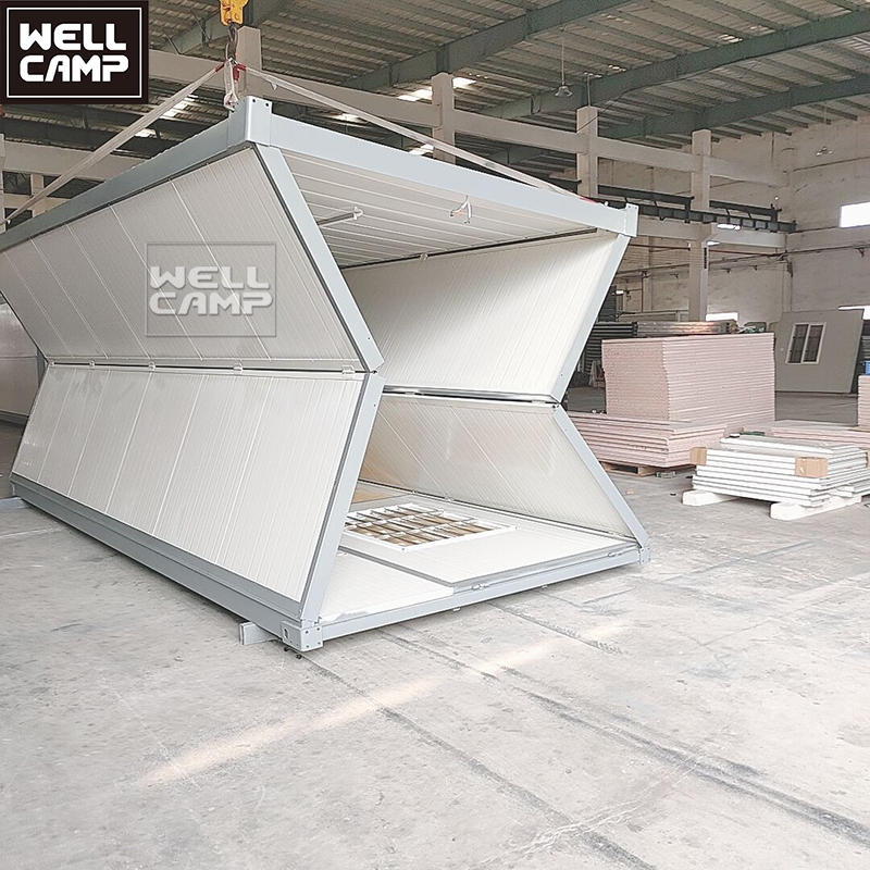 WELLCAMP china folding container house storage prefab homes 20ft shipping temporary labor camp for Isolation Room