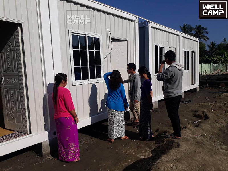 WELLCAMP detachable container house Myanmar project firm durable prefab flat pack container home