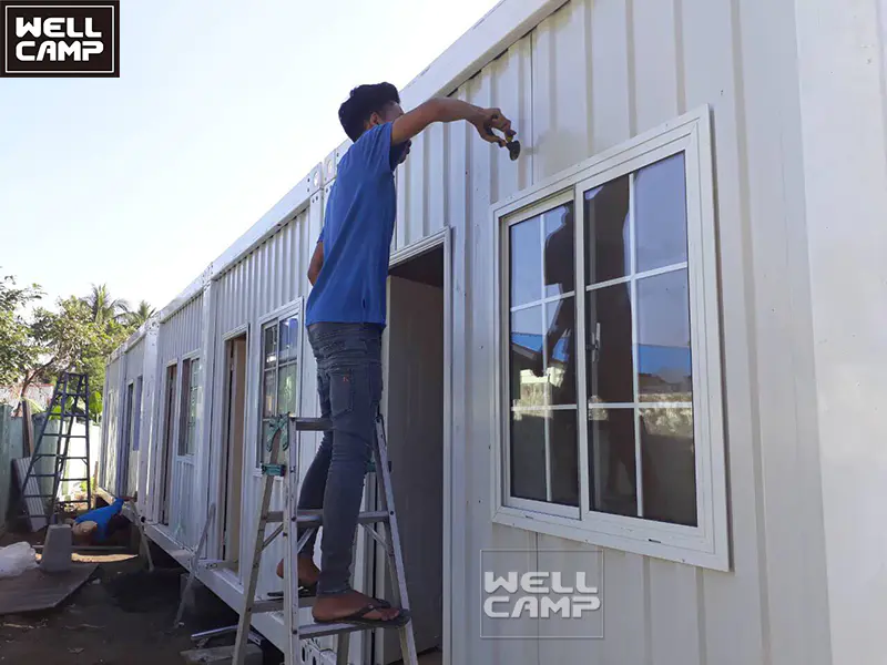 WELLCAMP detachable container house Myanmar project firm durable prefab flat pack container home