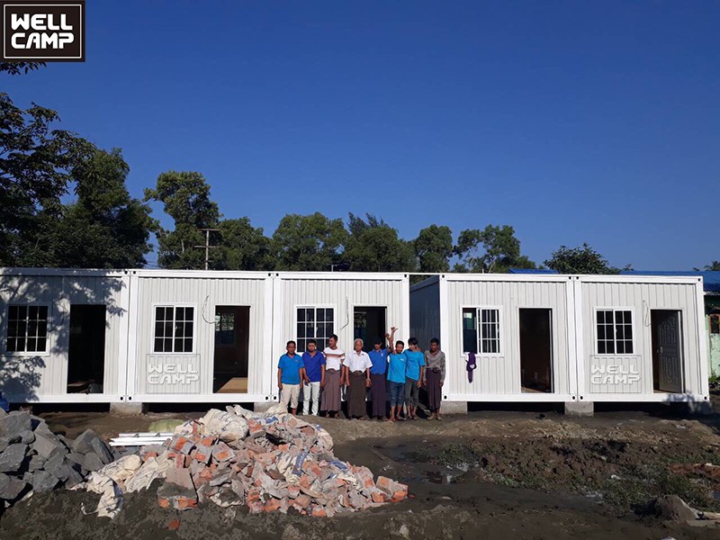 product-WELLCAMP detachable container house Myanmar project firm durable prefab flat pack container 