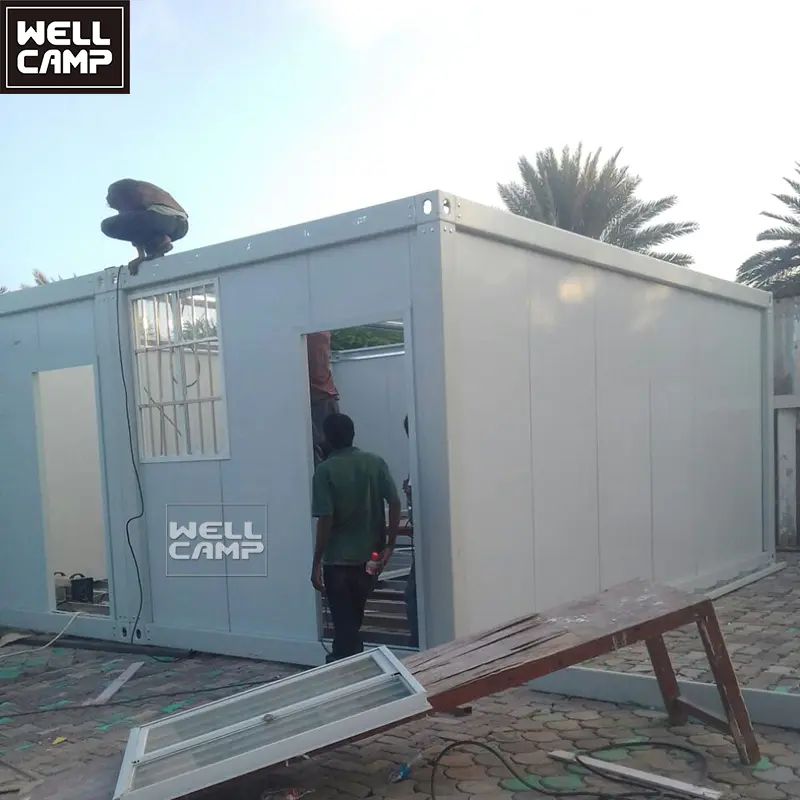 WELLCAMP Flat Pack Container for office Room house Sale firm steel structure strong prefab houses Djibouti project