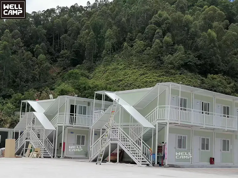 WELLCAMP living container house firm durable flat pack container dormitory steel structure prefabricated houses china