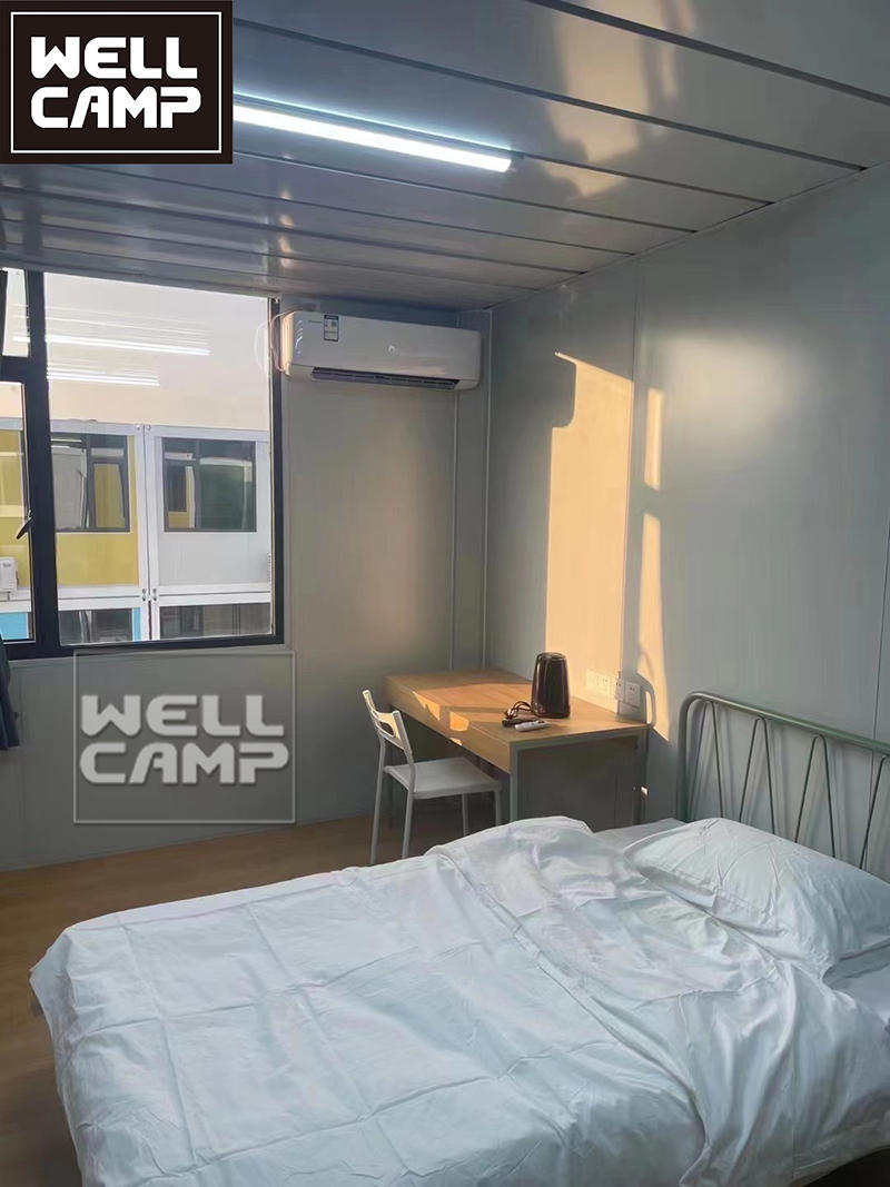 WELLCAMP living container house firm durable flat pack container dormitory steel structure prefabricated houses china
