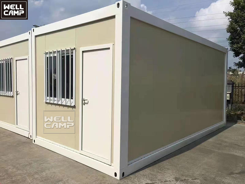 WELLCAMP Flat Pack Container Dormitory Room Prefab House Sale White OEM Customized PVC Box Glass Time Outdoor ROHS