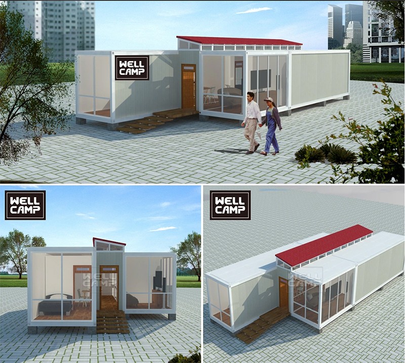 product-Luxury modern fiat pack container house with three rooms two bathrooms high quality durable 